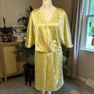 Elegant Yellow Satin Dress